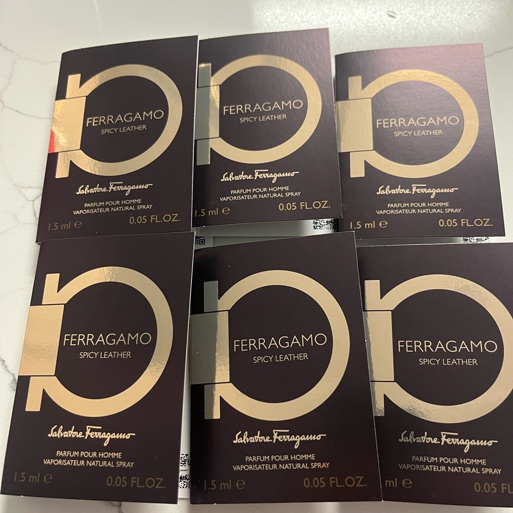 Salvatore Ferragamo Spicy Leather FOR HIM .05 FL OZ SAMPLE SIZE PACK OF 6‎